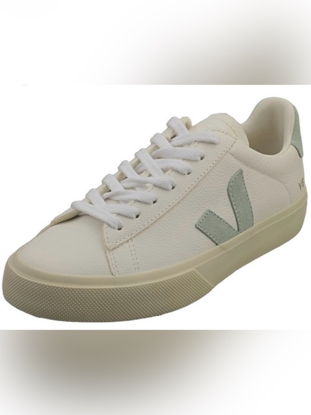 Veja Cream Leather Sneaker with Subtle Off-White Interior